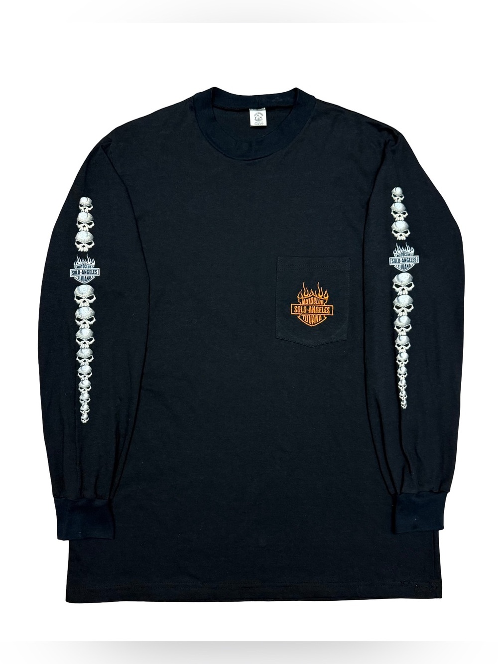 Y2K 2003 Solo Angeles Moto Club Tijuana Toy Run Long Sleeve T-Shirt Black Large